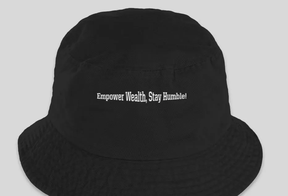 Humble Millionaires Bucket Hat (Black), back view
