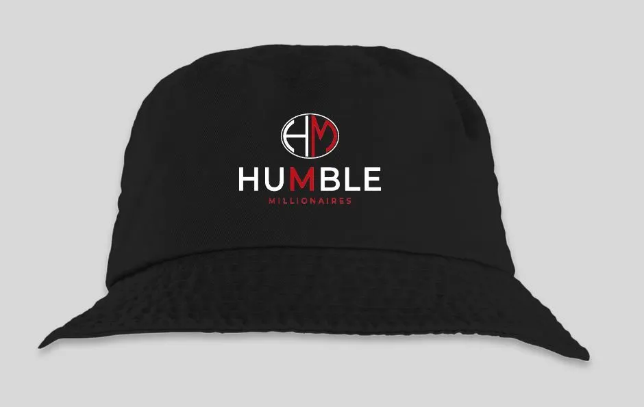Humble Millionaires Bucket Hat (Black), front view
