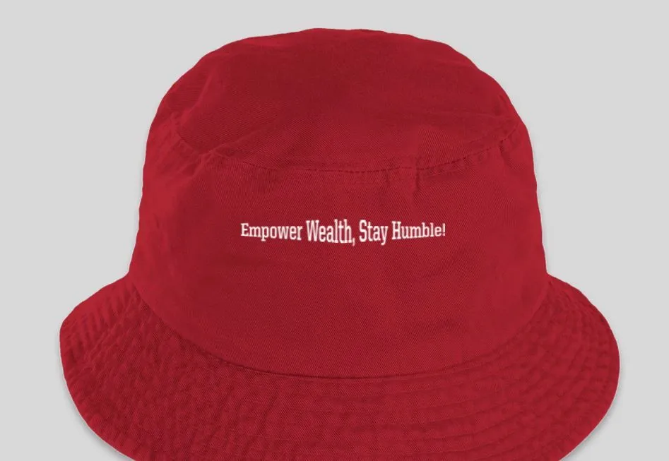 Humble Millionaires Bucket Hat (Red), back view