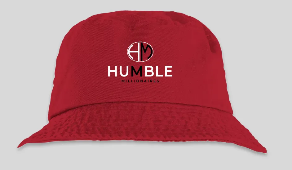 Humble Millionaires Bucket Hat (Red), front view